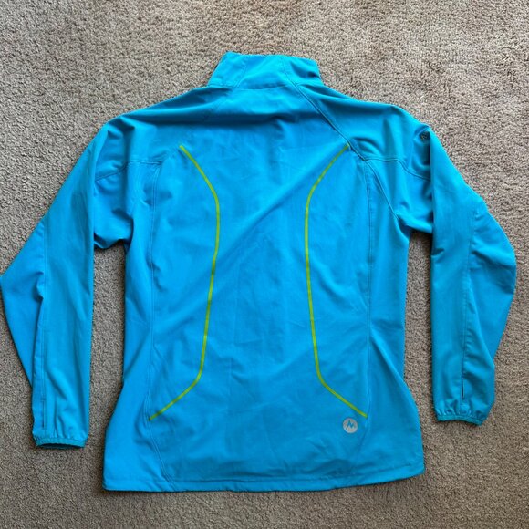 Marmot Jacket Womens Large Full Zip Mock Neck Running Activewear Blue Pockets - Picture 2 of 12